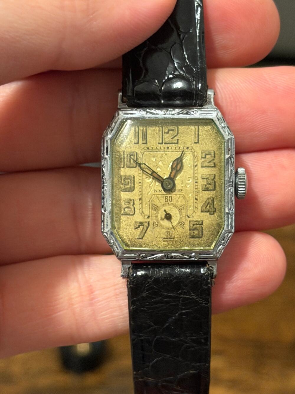 Antique Kreuger Art Deco Swiss 15-Jewel Manual Wind Watch